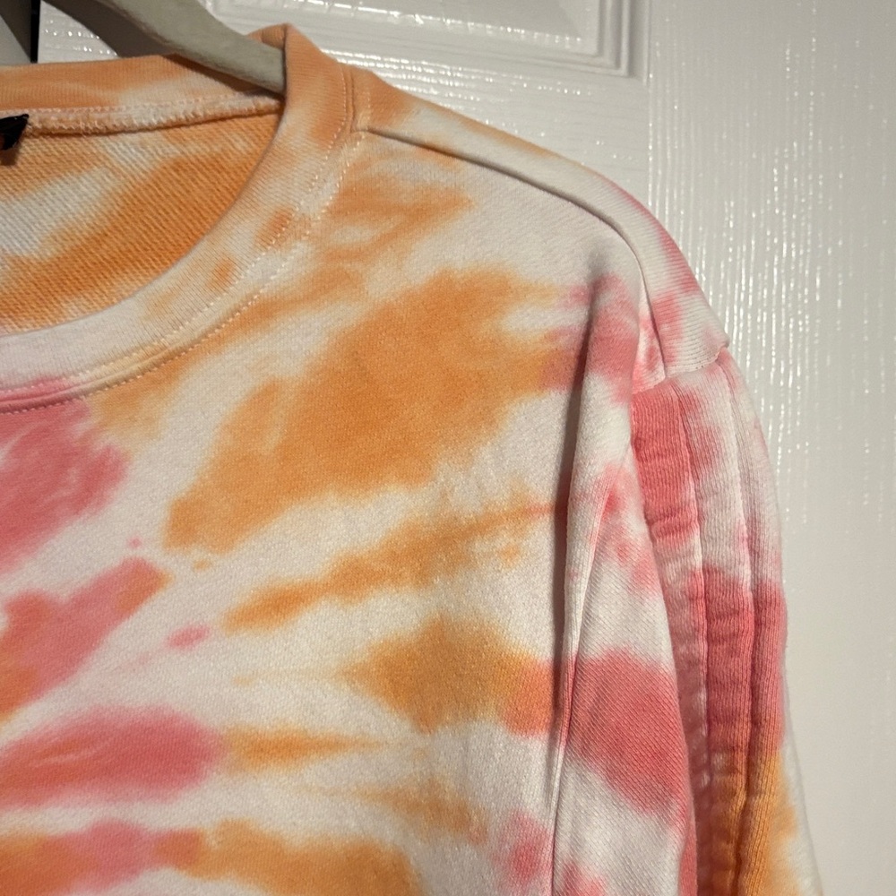 1 State long sleeve ruched sweatshirt in sunburst tie dye size small NWT - Picture 8 of 11
